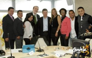 El Presidente Santos visitó el nuevo estudio de Candela