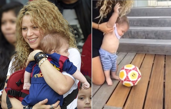 El bebé de Shakira y Piqué, Sasha, celebra sus seis meses pateando una  pelota de fútbol (VIDEO)