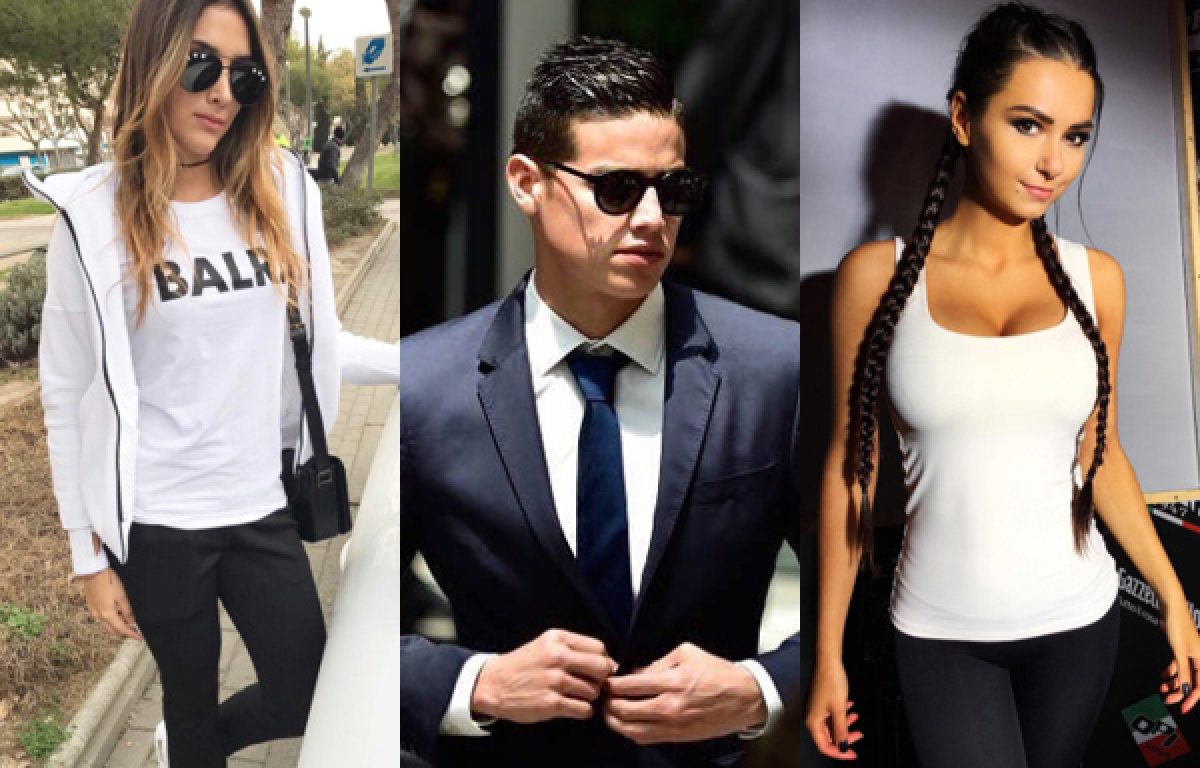 James Rodríguez entre Daniela y Helga en Instagram