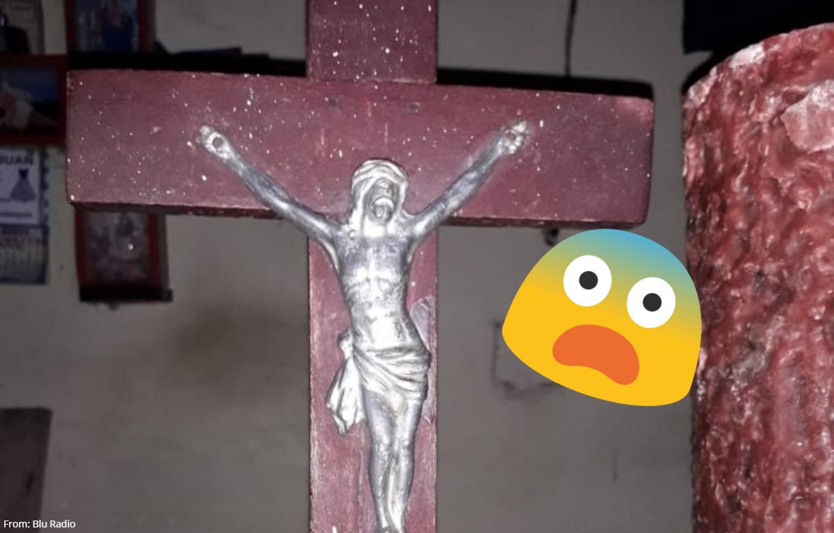 Cristo que llora sangre y está en Colombia se vuelve viral