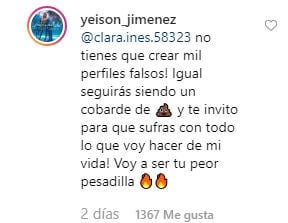 comentario Yeison Jiménez