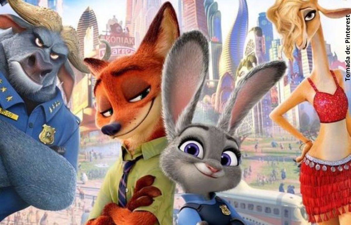 foto de un dibujo de un conejo, un zorro, un toro y una gacela