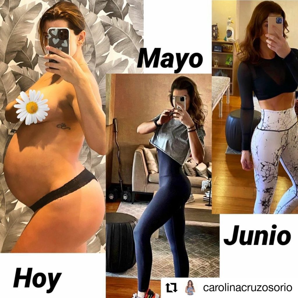 collage de mujer en embarazo y delgada