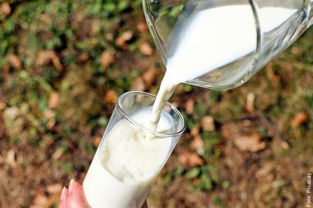 foto de leche en vaso
