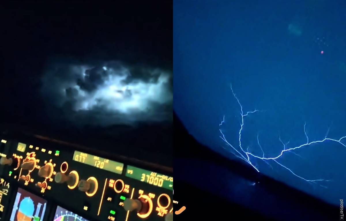 Video captó cómo se vive una tormenta desde un avión