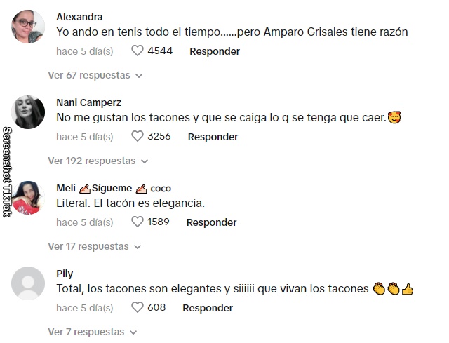 Screenshot de los comentarios sobre las afirmaciones de Amparo Grisales