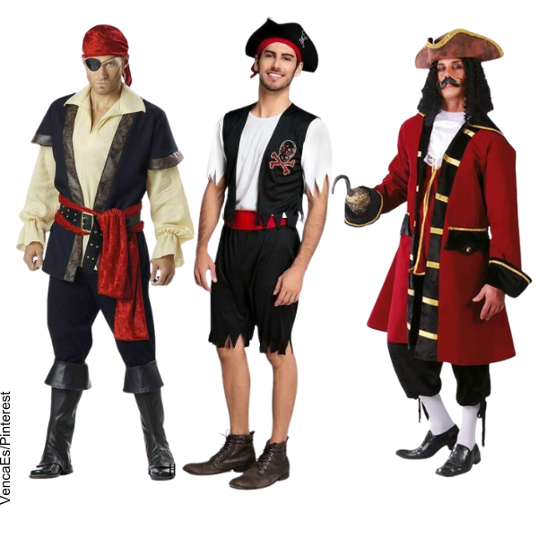Foro de 3 hombres con trajes de pirata.