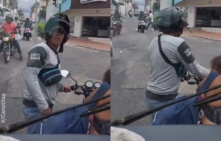 Niña se robó las miradas en una pelea entre motociclista y conductor de ...