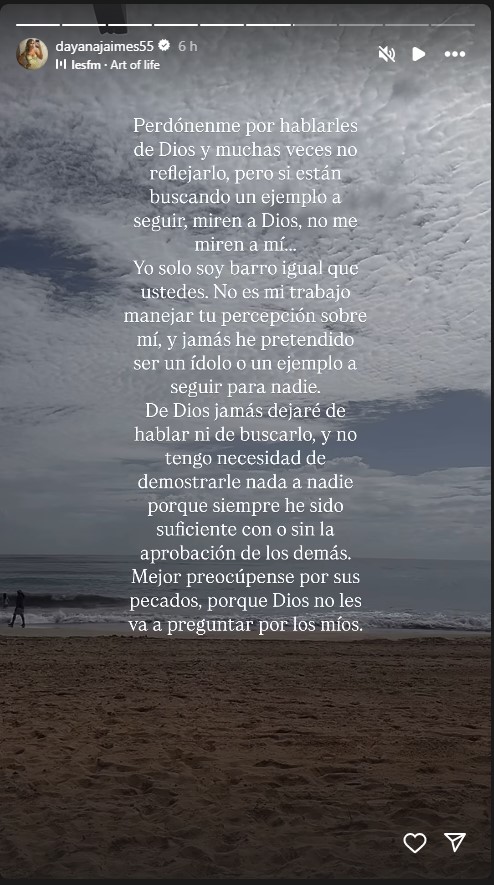 mensaje de Dayana Jaimes