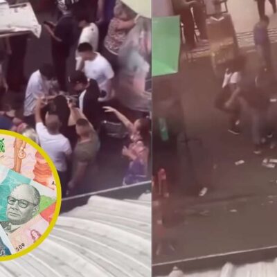 A vendedor ambulante se le voló toda la plata en el centro de Medellín