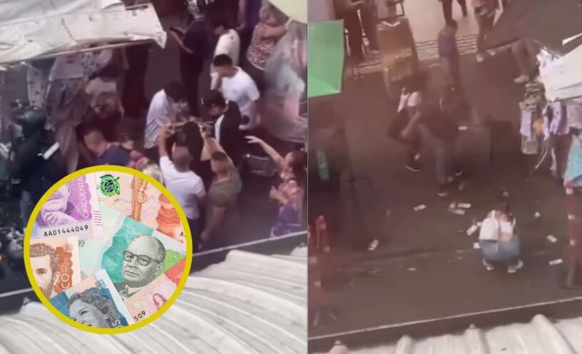 A vendedor ambulante se le voló toda la plata en el centro de Medellín