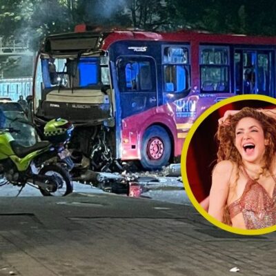 accidente de TransMilenio que transportaba asistentes del concierto de Shakira