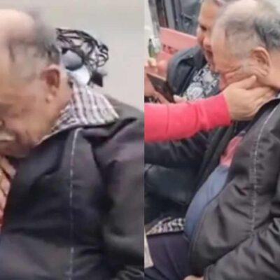 adulto mayor desmayado mientras esperaba sus medicamentos