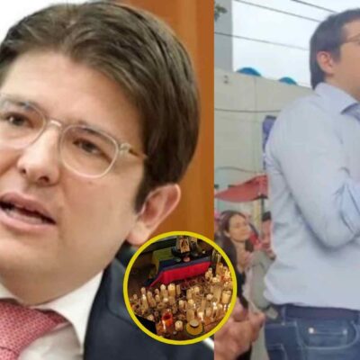 altar de Miguel Uribe frente a la Fundación Santa Fe esta en llamas