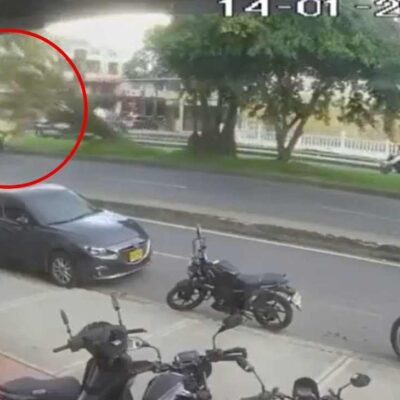 árbol cae sobre motociclista en Bogotá