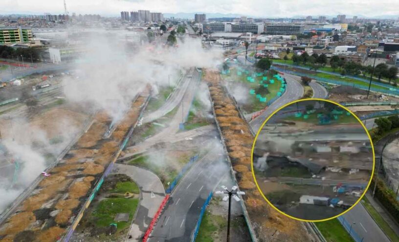 así fue la implosión de los puentes de la avenida américas con calle 13