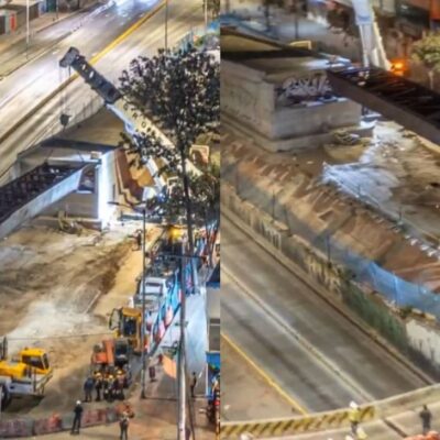 avances del puente de Venecia en Bogotá