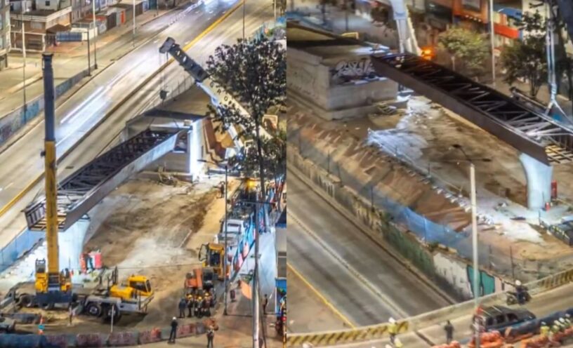 avances del puente de Venecia en Bogotá