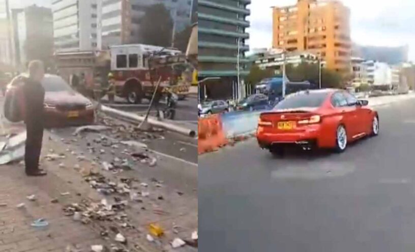 carro de alta gama chocó en norte de Bogotá