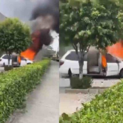 carro fúnebre se incendió en Montería