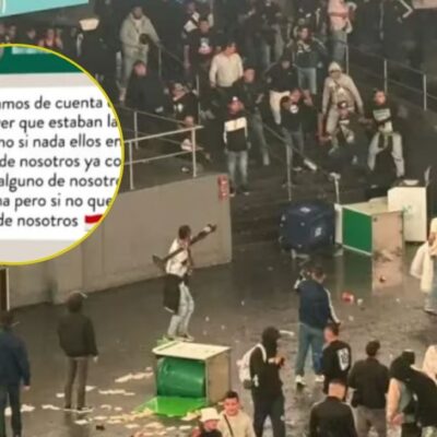 chats de grupo barrista sobre desmanes en Movistar Arena