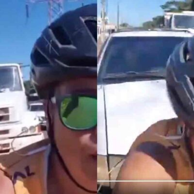 ciclista fue atropellada por un conductor en plena carretera