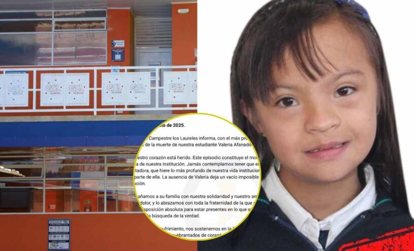 colegio se pronunció tras la muerte de Valeria Afanador