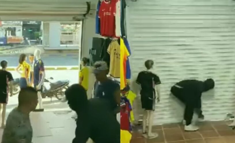 comerciante que encerró a ladrones en su local en Cali
