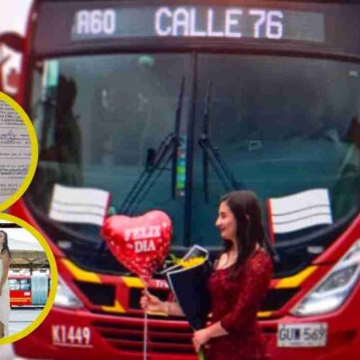 El acta de matrimonio de la mujer que se casó con un TransMilenio h
