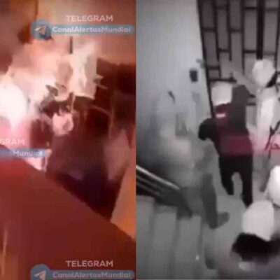 video muestra el momento en que un empresario hizo estallar una bomba contra sus presuntos extorsionadores