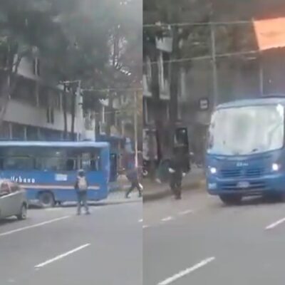 encapuchados roban SITP en la Universidad Pedagógica