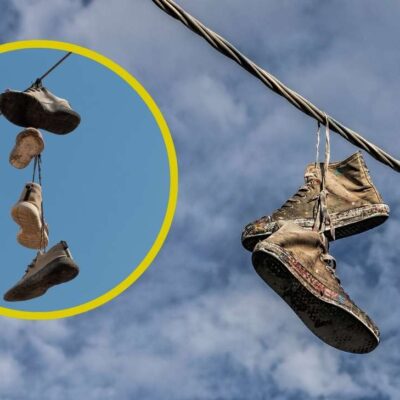 qué significan los tenis colgados en los cables de electricidad en las calles