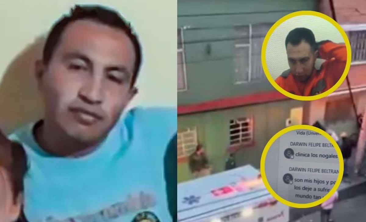 Foto del mensaje que escribió Darwin Beltrán en el chat de la audiencia por el asesinato de sus 2 hijos