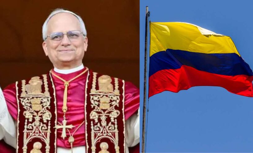 Foto del nuevo papa, León XIV, cuando visitó Colombia