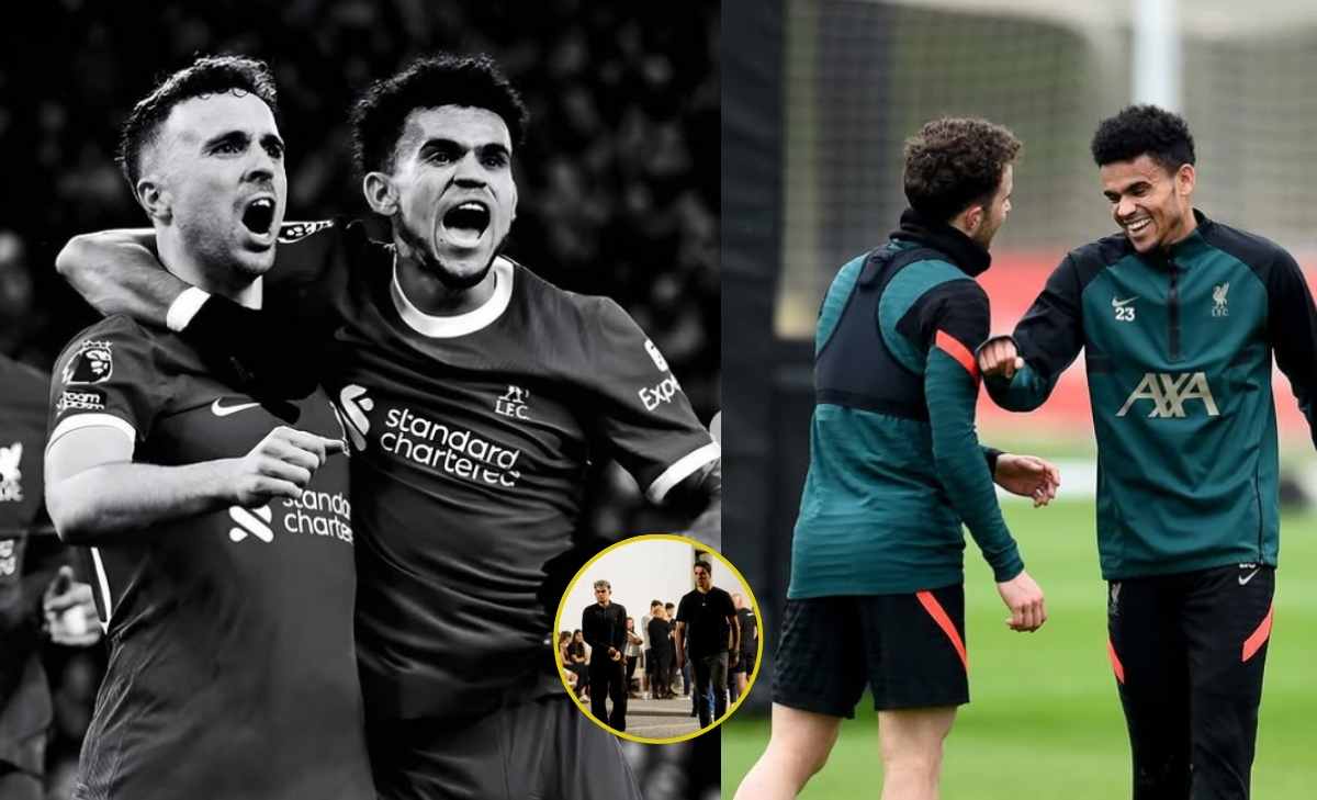 fotos de Luis Díaz en la misa de Diogo Jota