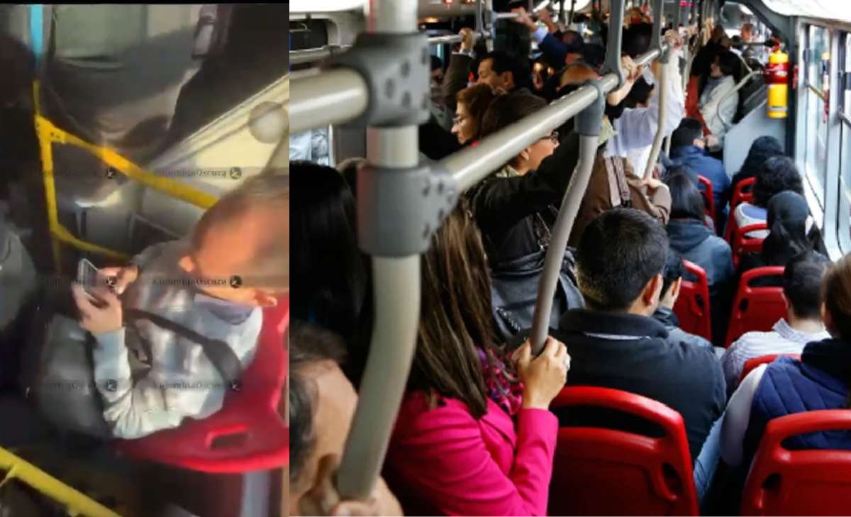 Grabaron a hombre en Transmilenio viendo videos para adultos