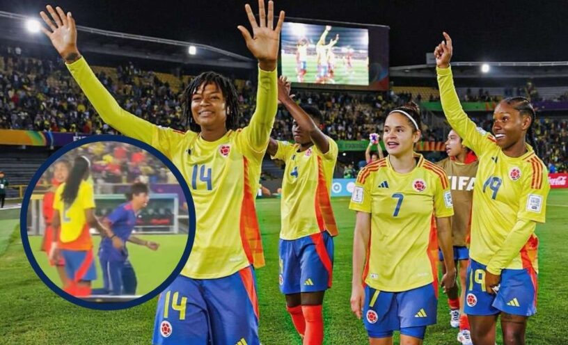 hincha que se metió a la cancha en el partido femenino de Colombia vs Camerún