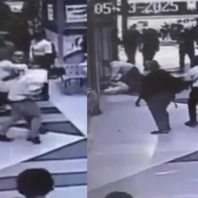 video de seguridad muestra el trágico momento en que un hombre muere tras una pelea con un vigilante