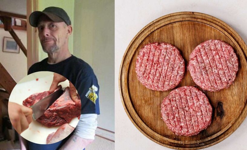 Hombre murió cortando carne