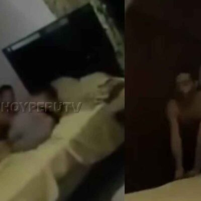 hombre descubre a su esposa con otro en la cama