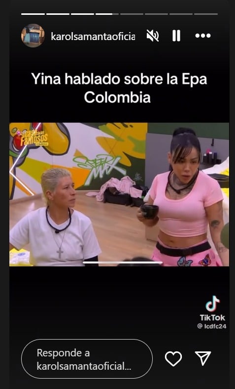 reacción de la esposa de Epa Colombia al favor que le pidió Yina Calderón