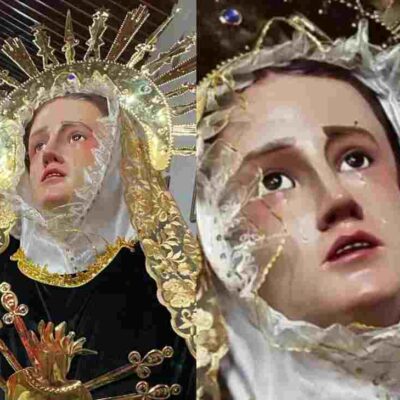 imagen de la Virgen Dolorosa comenzó a llorar