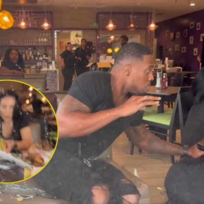 influencers fueron chocados por un carro en un restaurante