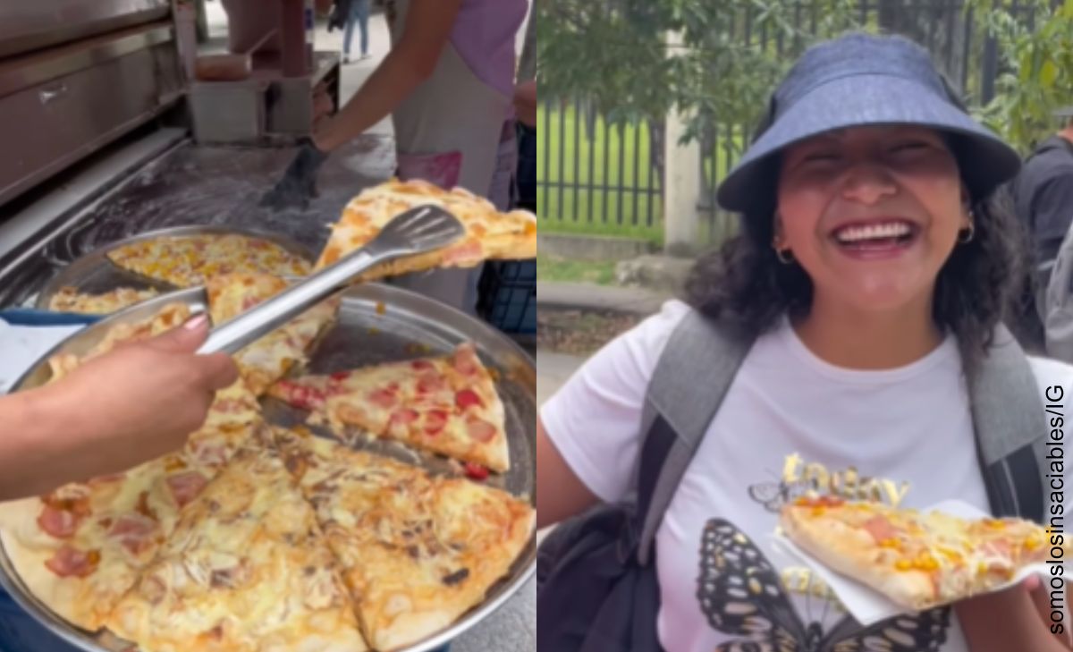 influenciadores regalaron pizza en Bogotá