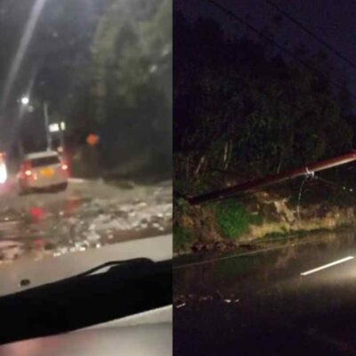 Inundaciones en la autopista Norte por lluvias hoy 12 de marzo