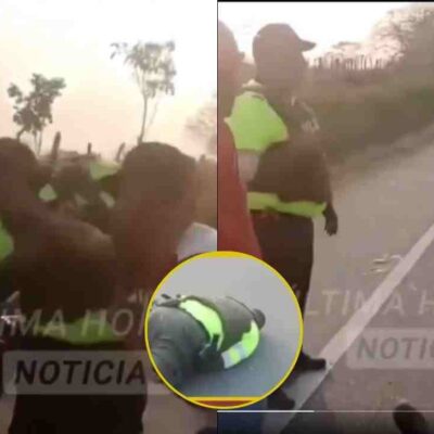 Joven noquea a policía cuando él le disparó