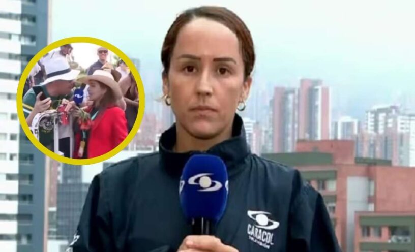 Le robaron beso a Érika Zapata de noticias Caracol en pleno en vivo
