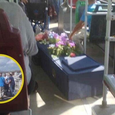 llevaron a mujer en ataúd en bus a su entierro