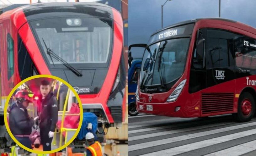 máquina del metro impactó Transmilenio