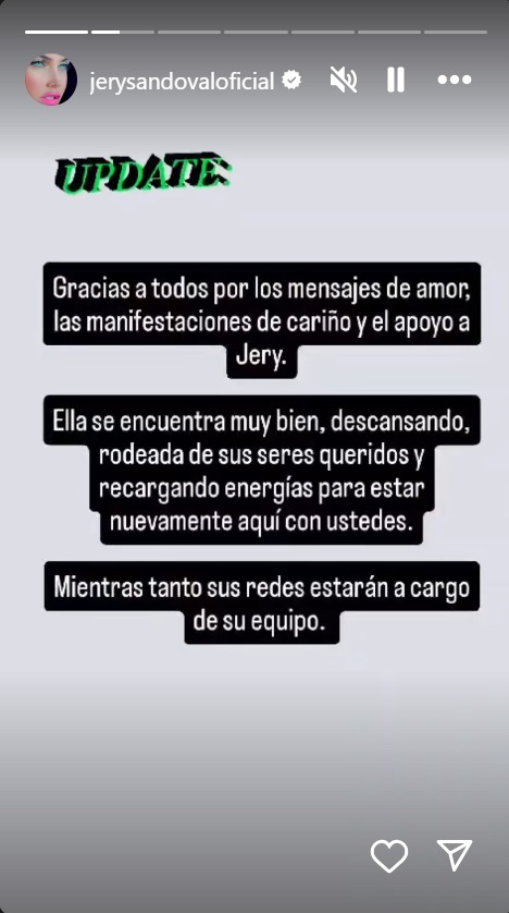 mensaje de Jery Sandoval tras su salida de la Casa de los Famosos